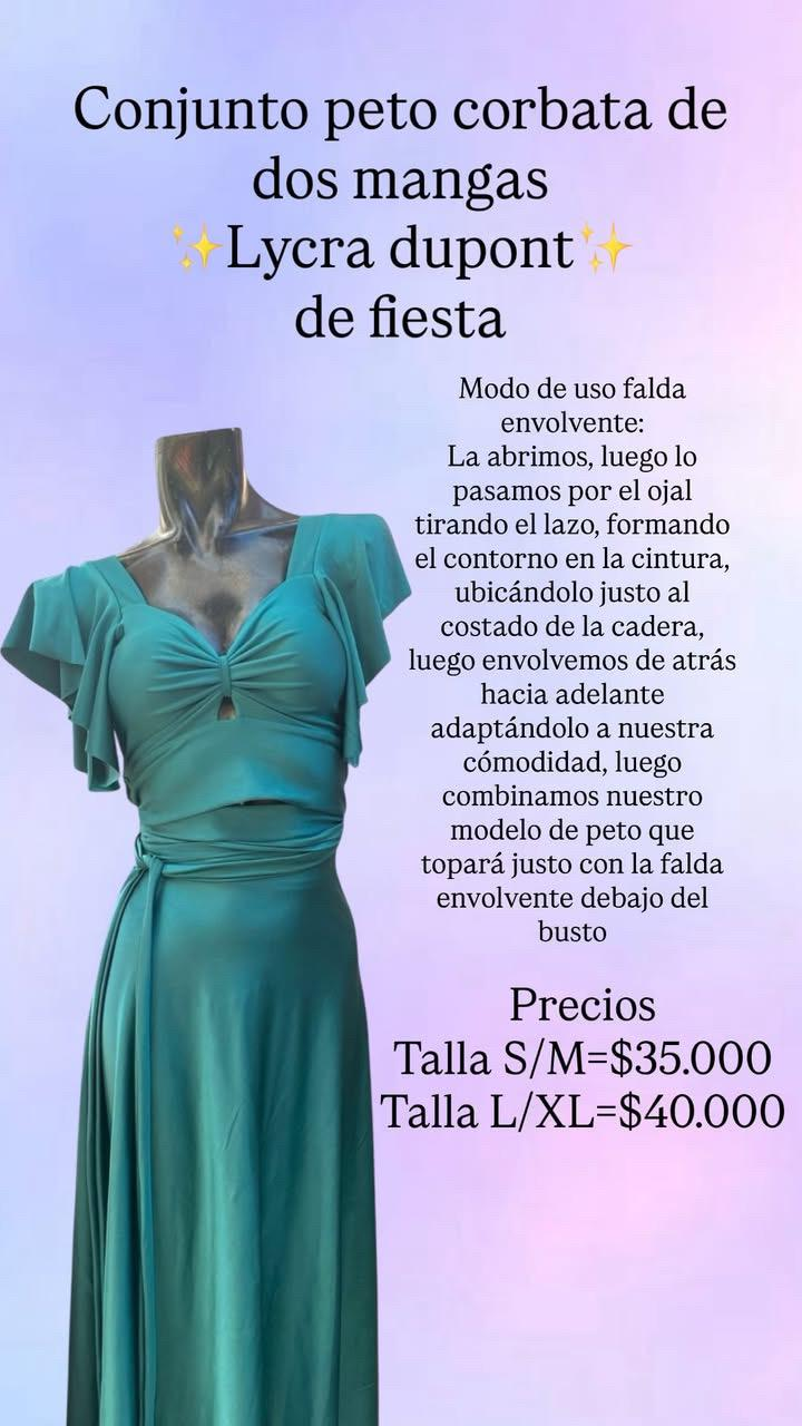 Conjunto peto corbata de dos mangas