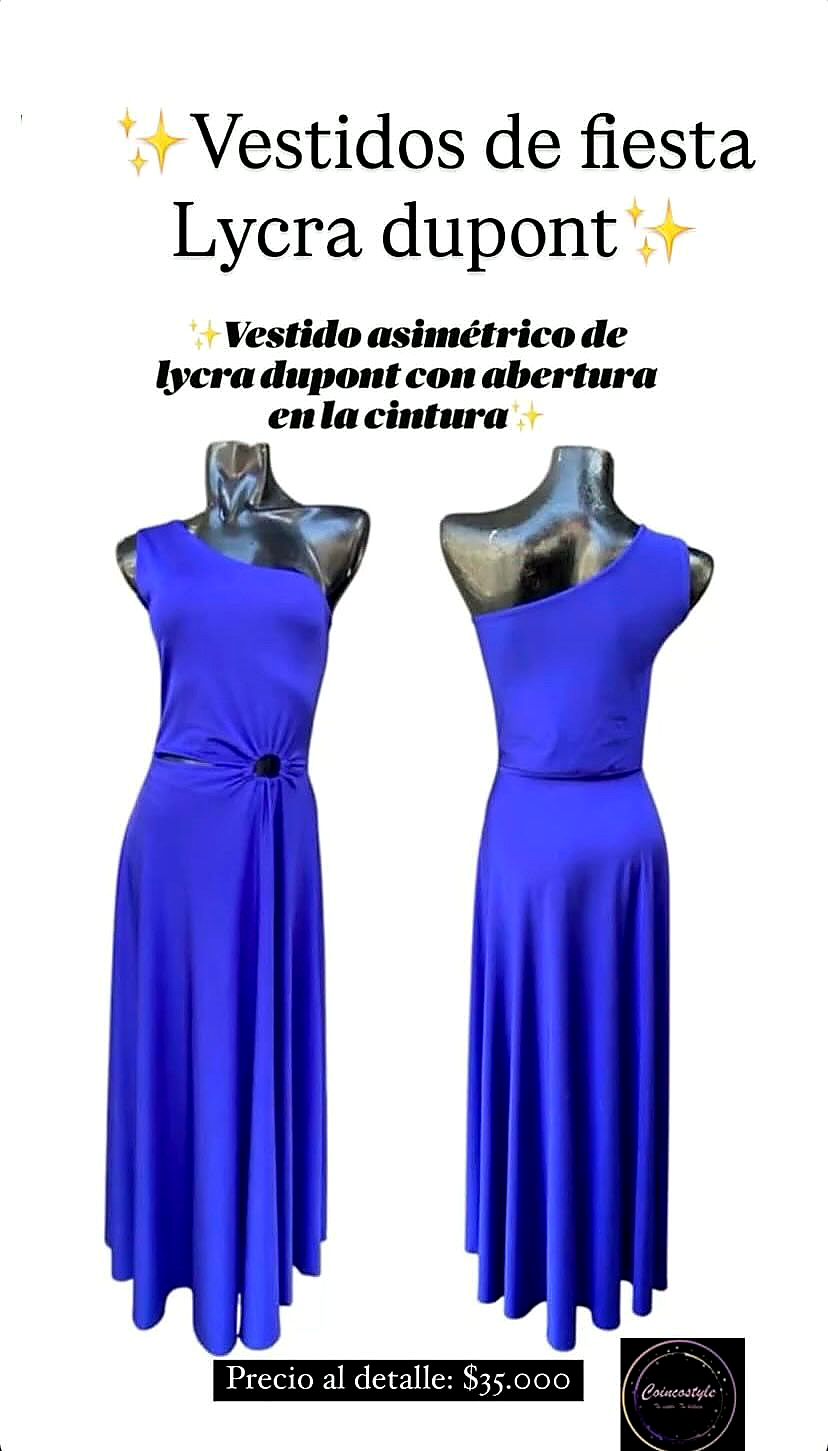 Vestido asimetrico azul