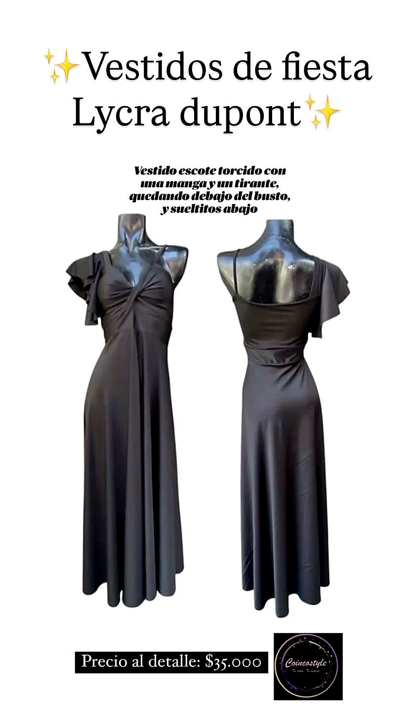 Vestido torcido negro